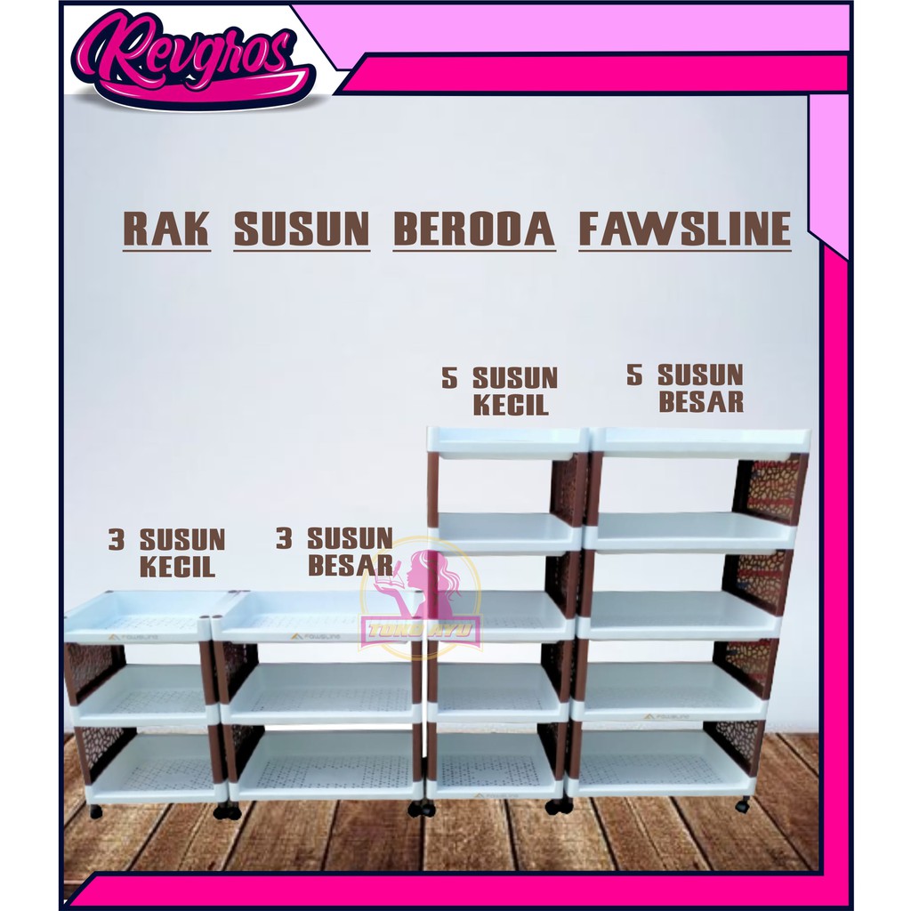 RAK SUSUN BERODA SERBAGUNA FAWSLINE / RAK MULTIFUNGSI 3 SUSUN 5 SUSUN BERODA