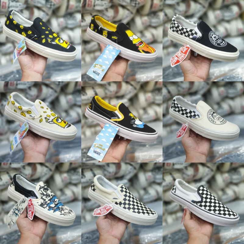 [BISA COD] Sepatu Slip On Import China Made In China Bahan Canvas Unisex Pria Wanita