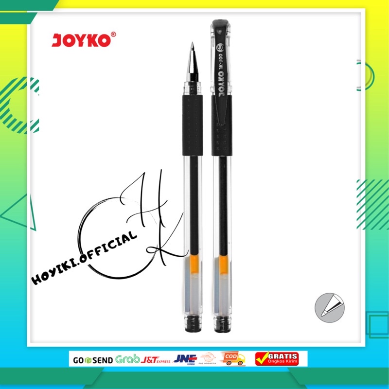 

JOYKO Gel Pen Pulpen Pena Joyko JK-100 0.5 mm Perbox 12 Pcs