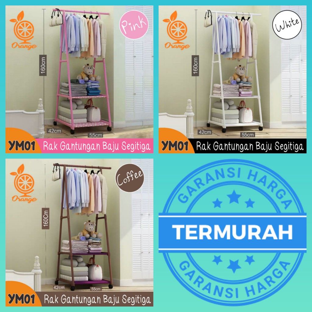 Stand Hanger Cloth Rak Lemari Rak Baju Gantungan Portable Triangle Cloth Rack