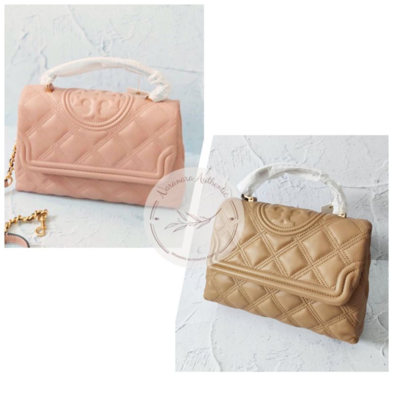 tory burch fleming soft top handle bag/tas tory burch original