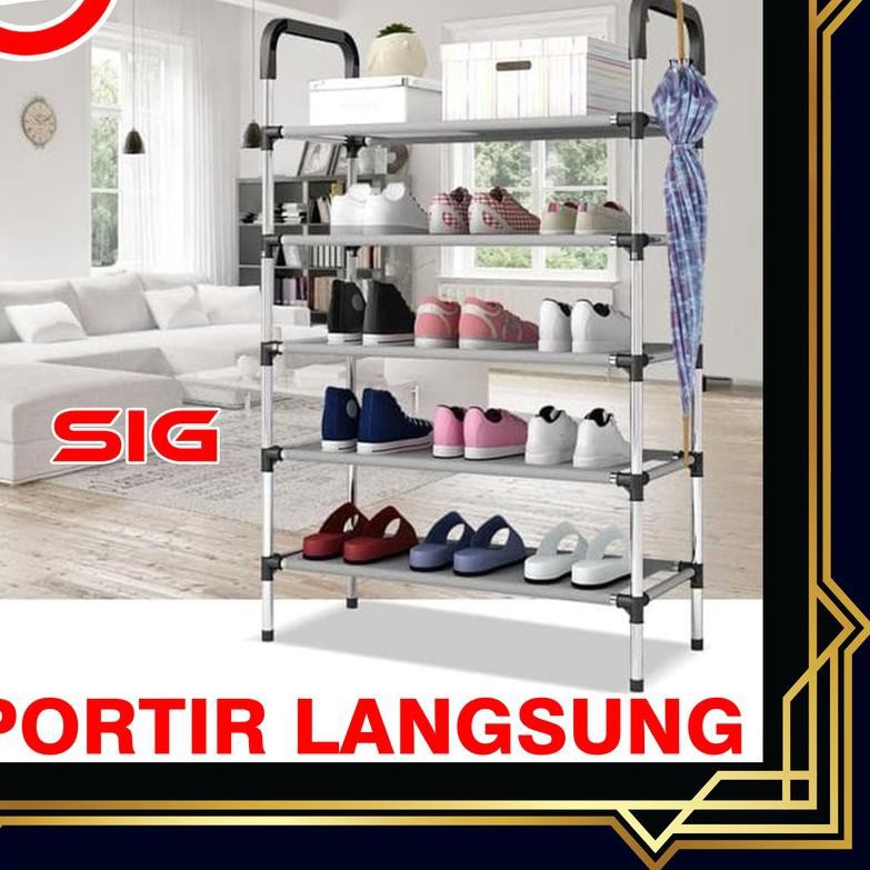 Rak Sepatu 5 Susun Shoe Rack 5 Tier Rak Sepatu Bongkar Pasang Shopee Indonesia