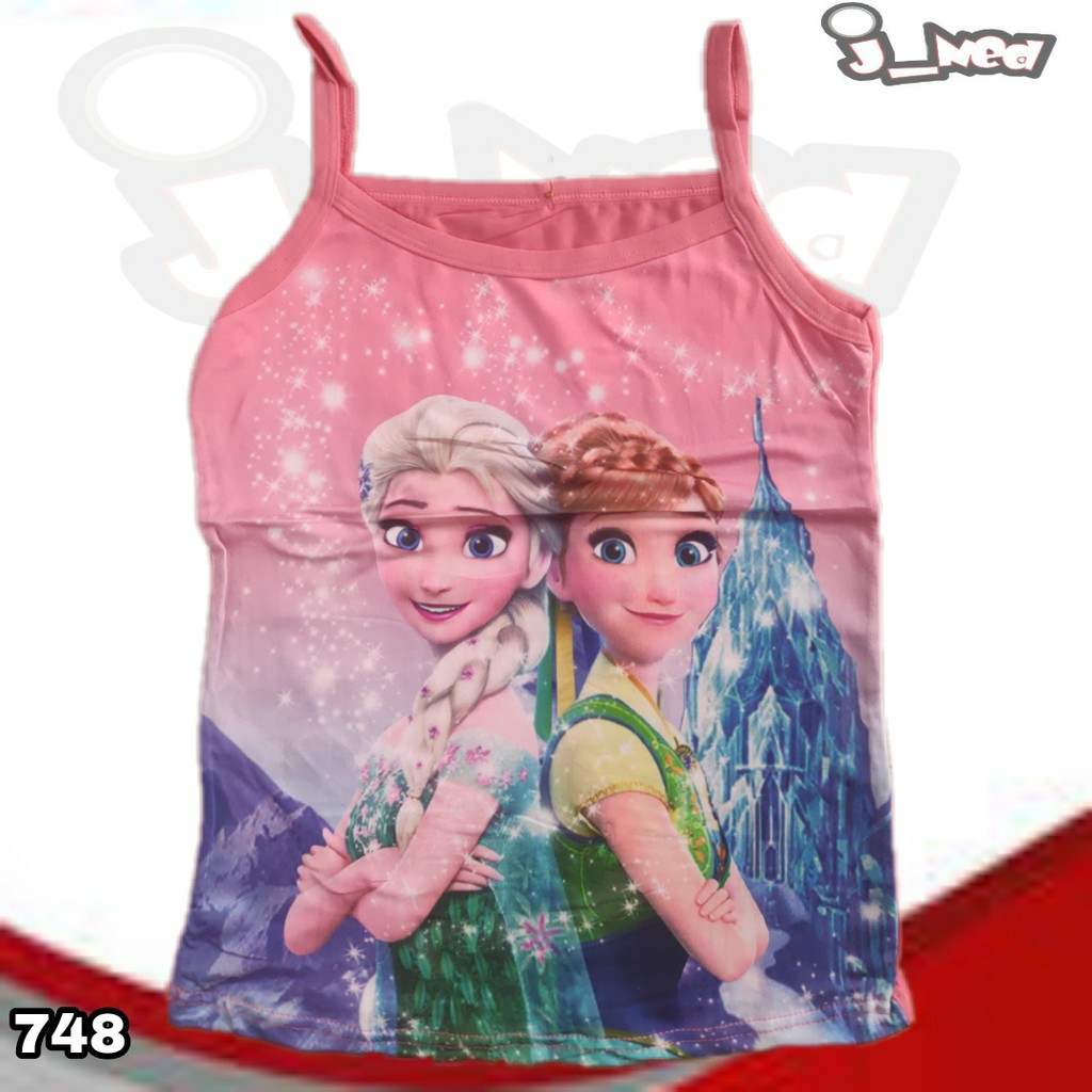 J748 | SINGLET TANKTOP TALI ANAK MOTIF FROZEN | KAOS SINGLET ANAK TANGTOP |  ART 646