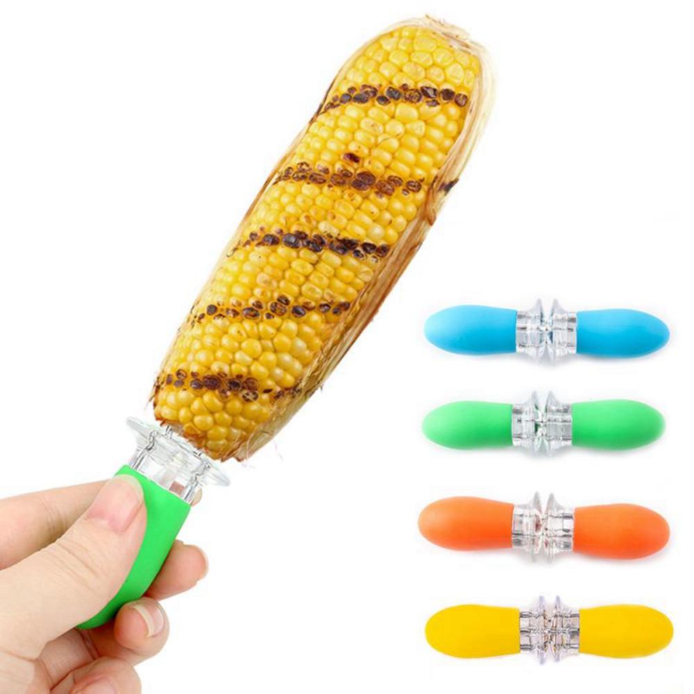 [Elegan] Corn Holder Gagang Plastik1Per3 /5 /10pcs Jagung Di Cob Masak Dapur Gadget Garpu Buah Rumah