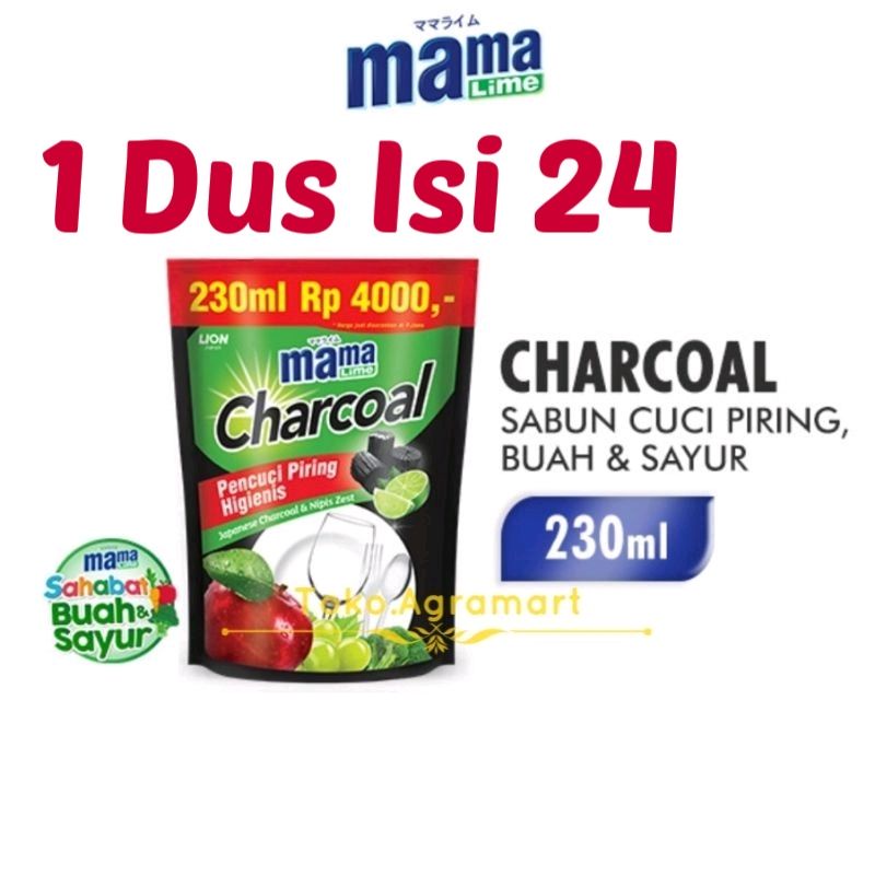 Promo beli 2 gratis 1 Mama Lime Charcoal dus isi 24 pc