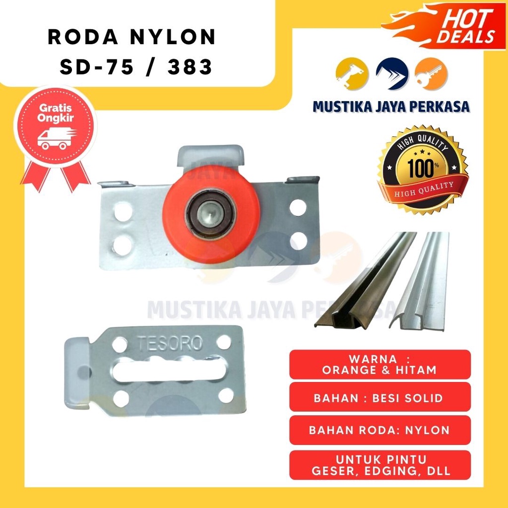 Roda Pintu Lemari Sleding SD 75 Orange Sleeding Sliding Geser Bukan Hu