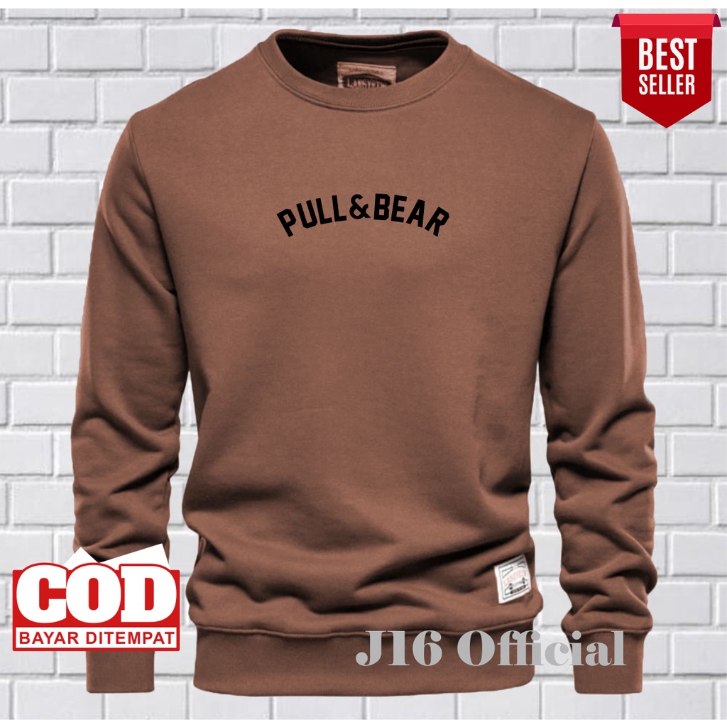 PULL&amp;BEAR CREWNECK Sweater Oblong Pria Wanita Bahan Fleece Tebal Premium Distro