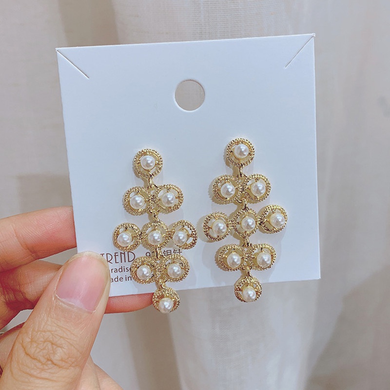 2020 Korea mutiara anting-anting pribadi internet influencer stud anting-anting retro gaya ornamen l