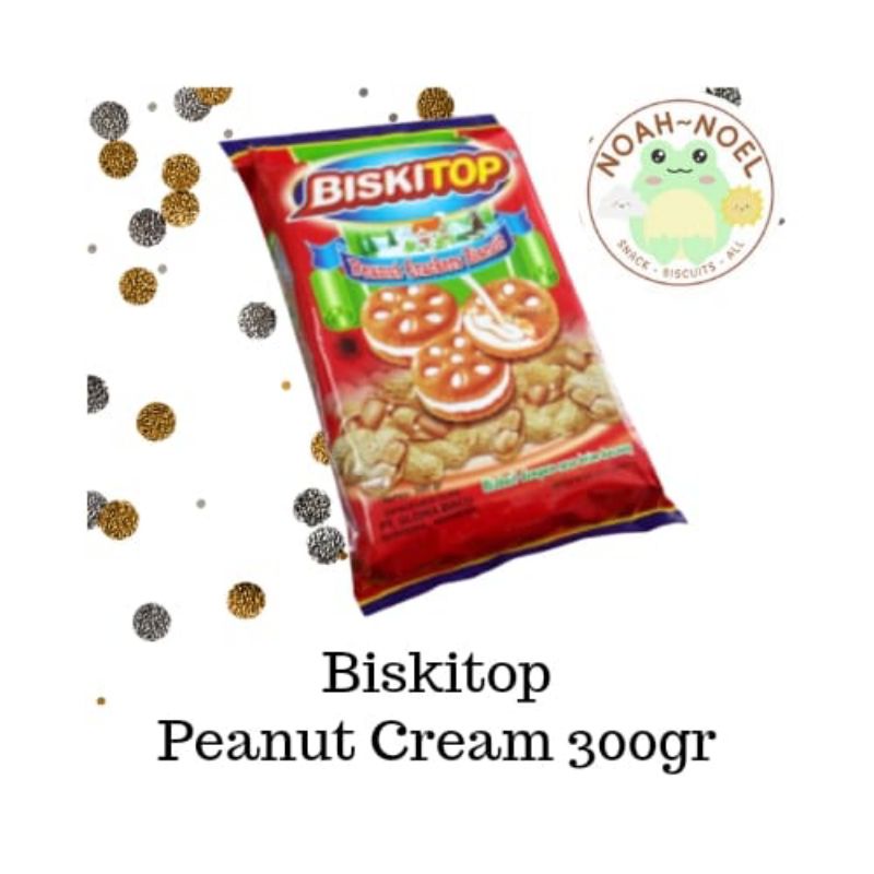 

NN - BISKITOP Peanut Cream 300gr Biskuit Sandwich isi Krim Kacang Biskuit Enak dan Renyah Kue Kacang