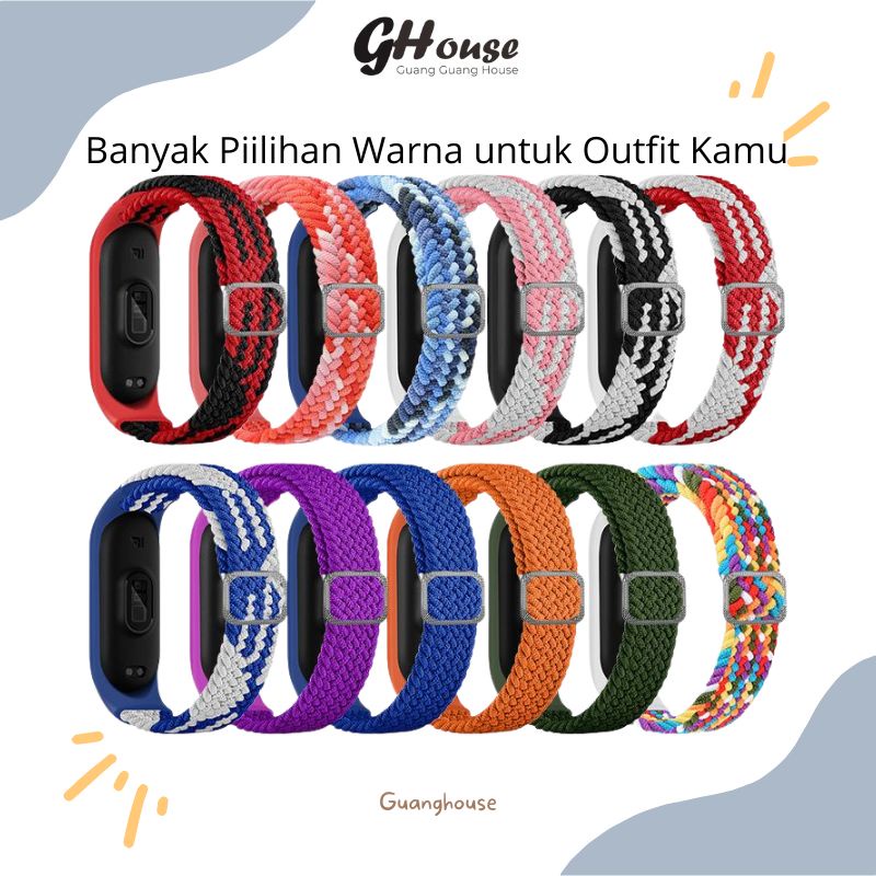 Strap Mi Band Nilon Loop 7 6 5 4 4 Tali Pengganti Xiaomi Mi band 7 6 5 4 3 Nylon Loop Colorful Warna Warni Nilon