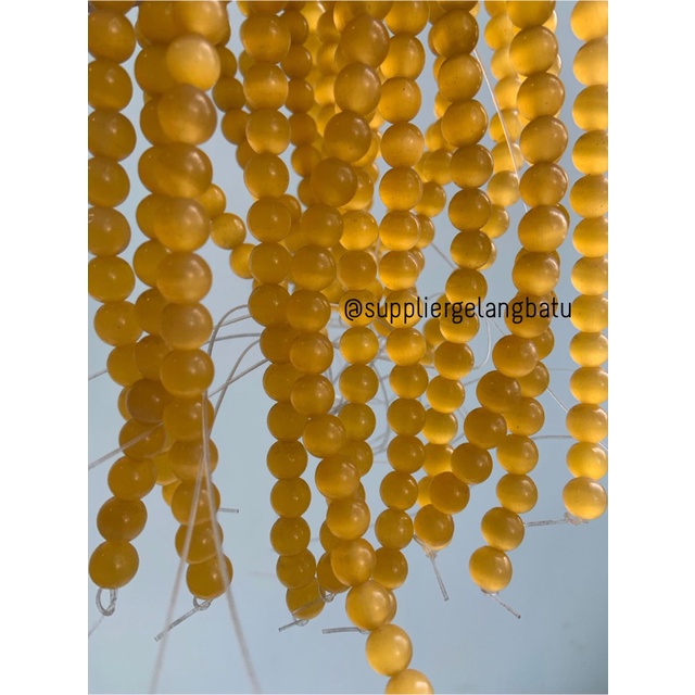 batu renceng kalung Gelang yellow cat eye 8mm mata kucing kuning bahan