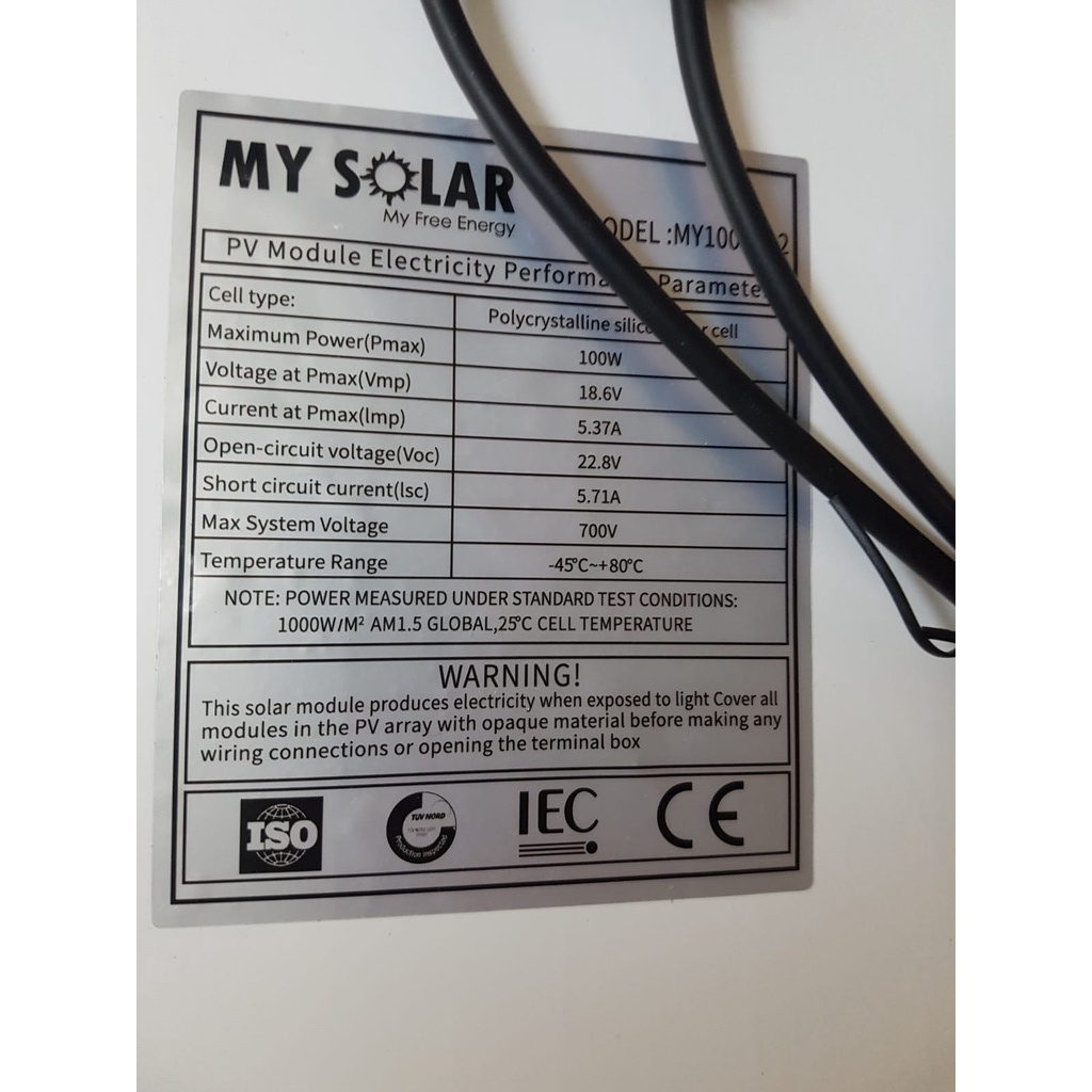 Paket Hemat Solar Panel 100WP Aki 12 v 33 Ah dan Inverter PSW 500W