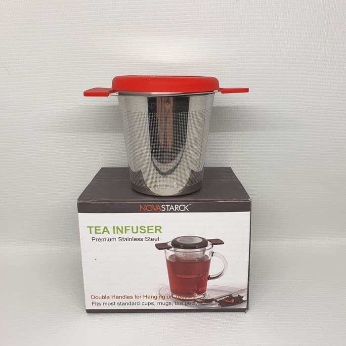 tea diffuser / saringan teh stainless with silicon holder