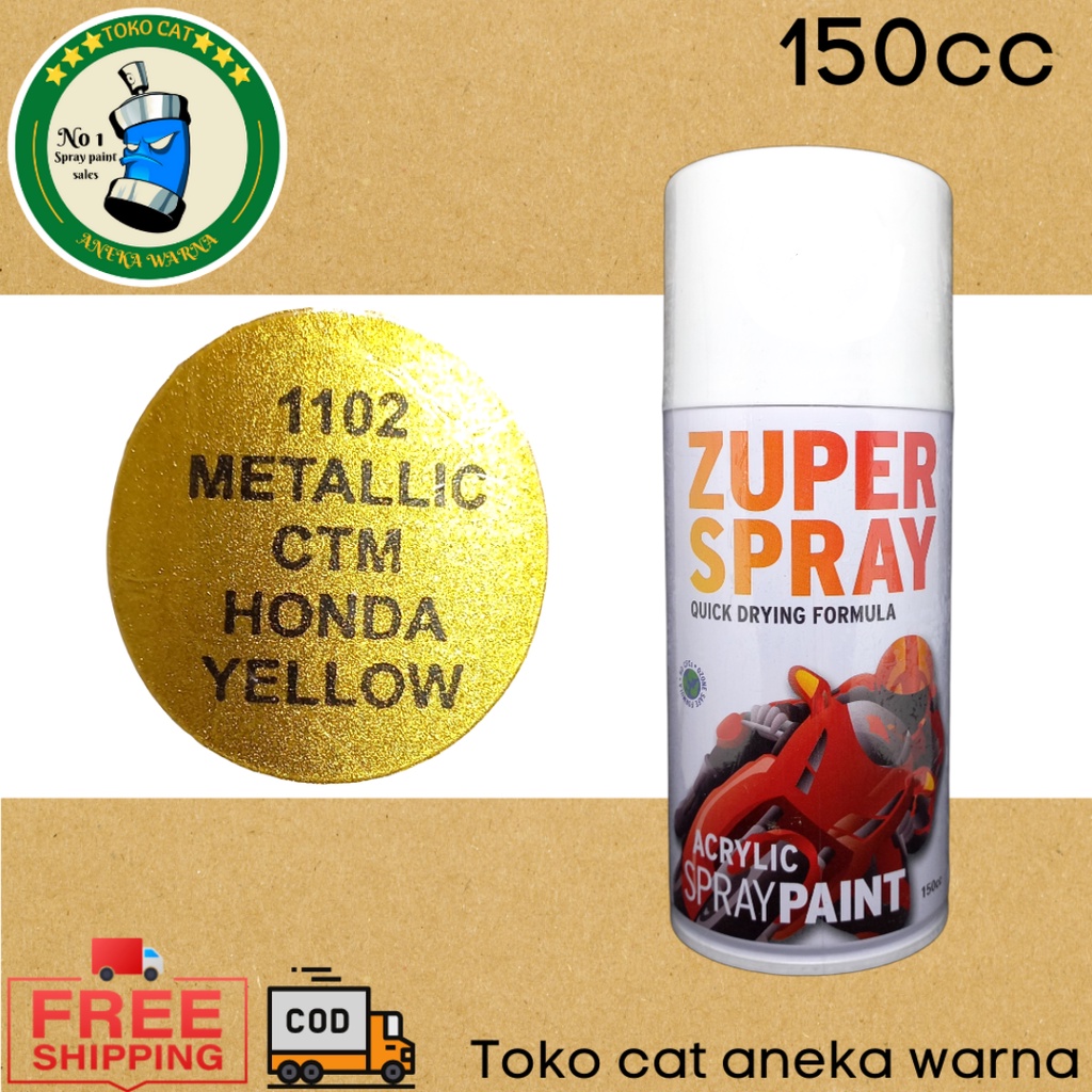 cat semprot 150cc metallic CTM honda yellow zuper spray produk dari rj london spray paint pilok pilox