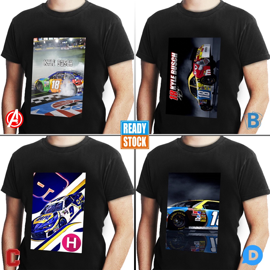 Kaos Kyle Busch Nascar Tshirt Casual Bahan Katun