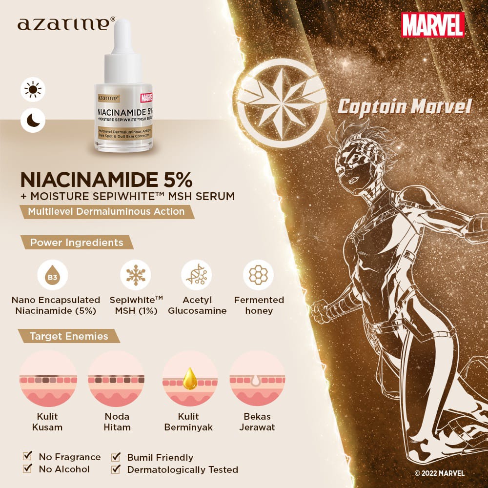 Azarine x Marvel Niacinamide 5% + Moisture Sepiwhite Serum 20ml