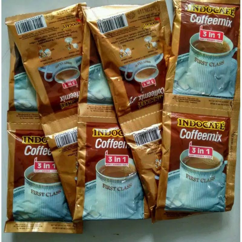 

kopi indocafe coffeemix 3 in 1 renceng renteng rencengan isi 10 sachet