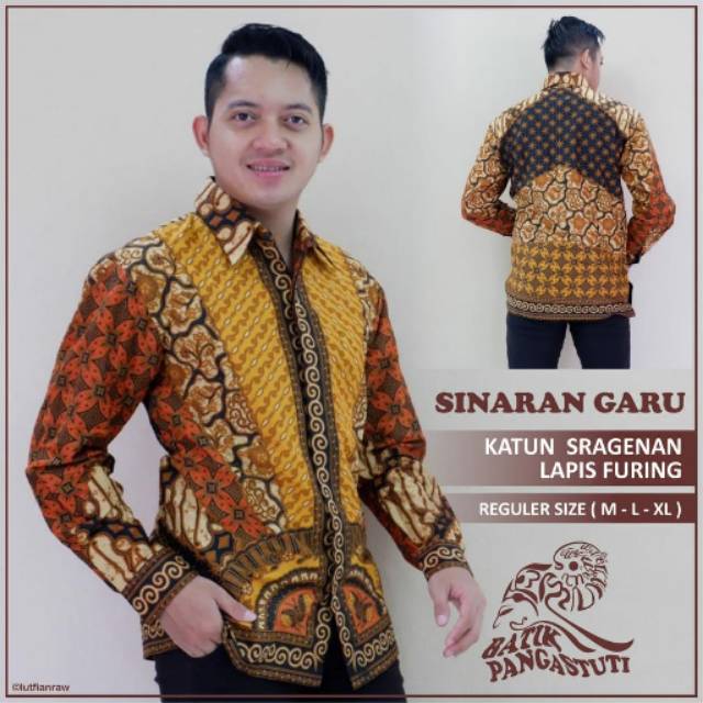 Kemeja Batik Pria Lengan Panjang Motif Unik SINARAN GARU