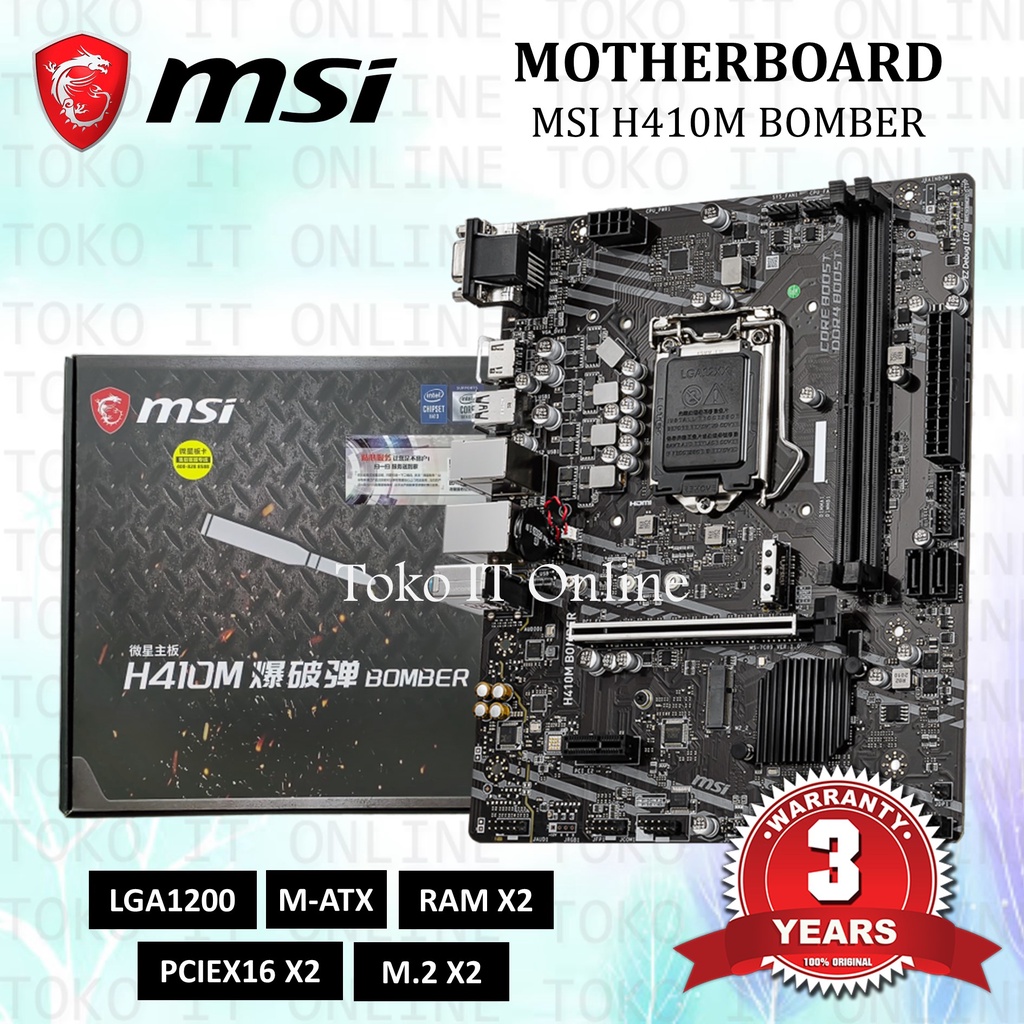 MSI MOTHERBOARD H410M BOMBER LGA1200