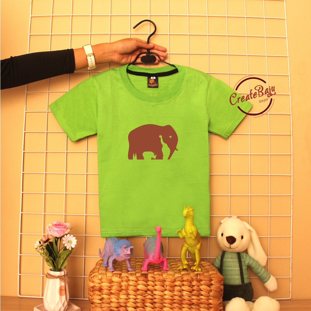 CUSTOM KAOS ANAK LAKI GAJAH COKLAT 1-7 TAHUN BAJU ATASAN ANAK LAKI FASHION TERMURAH BAHAN KATUN