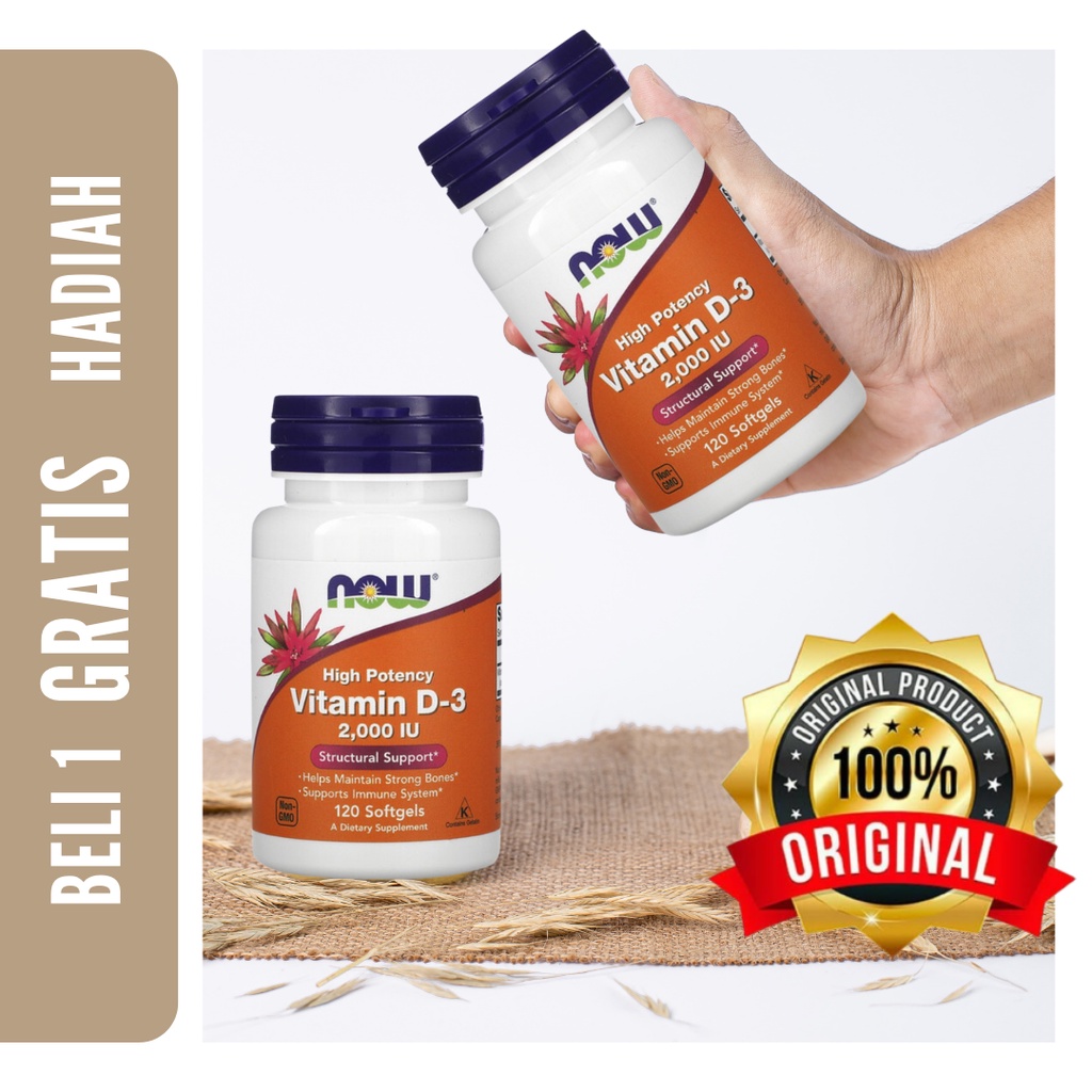 NOW FOODS Vitamin D3 2000IU 120 Softgel