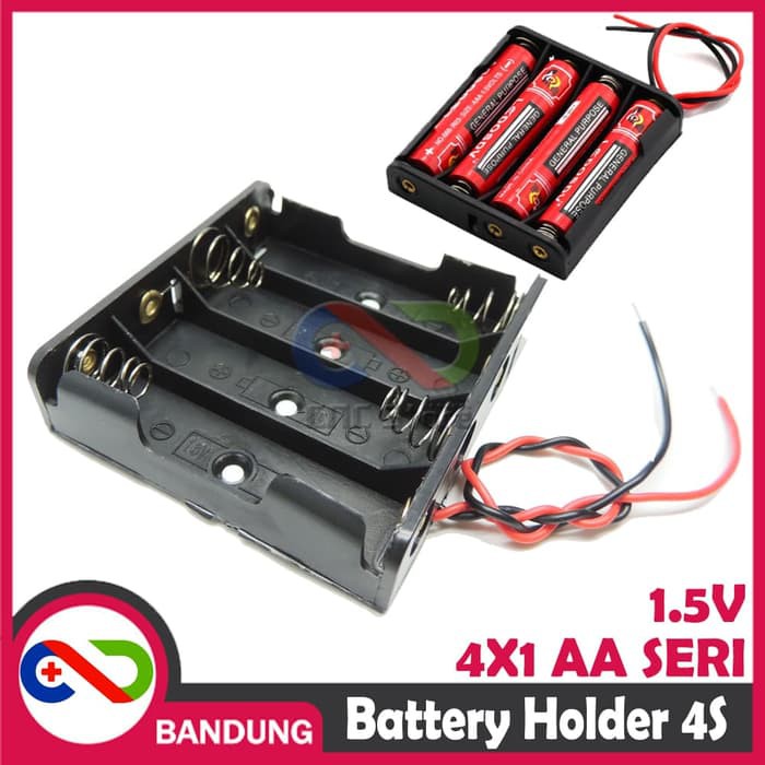 KOTAK BATERAI AA TEMPAT BATTERY 4X1 TEMPAT BATRE 1.5V AA SERI