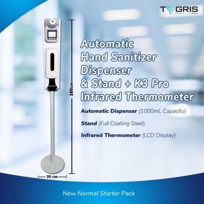 ALAT DISPENSER OTOMATIS HAND SANITIZER 1000 ML &amp; TERMOMETER INFRARED