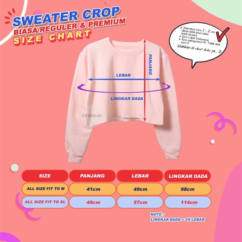 SWEATER CROP USA SIZE All Size &amp; Big Size XL