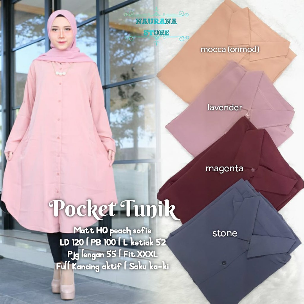  TUNIK  JUMBO POCKET Tunik  baju  atasan wanita  busui 