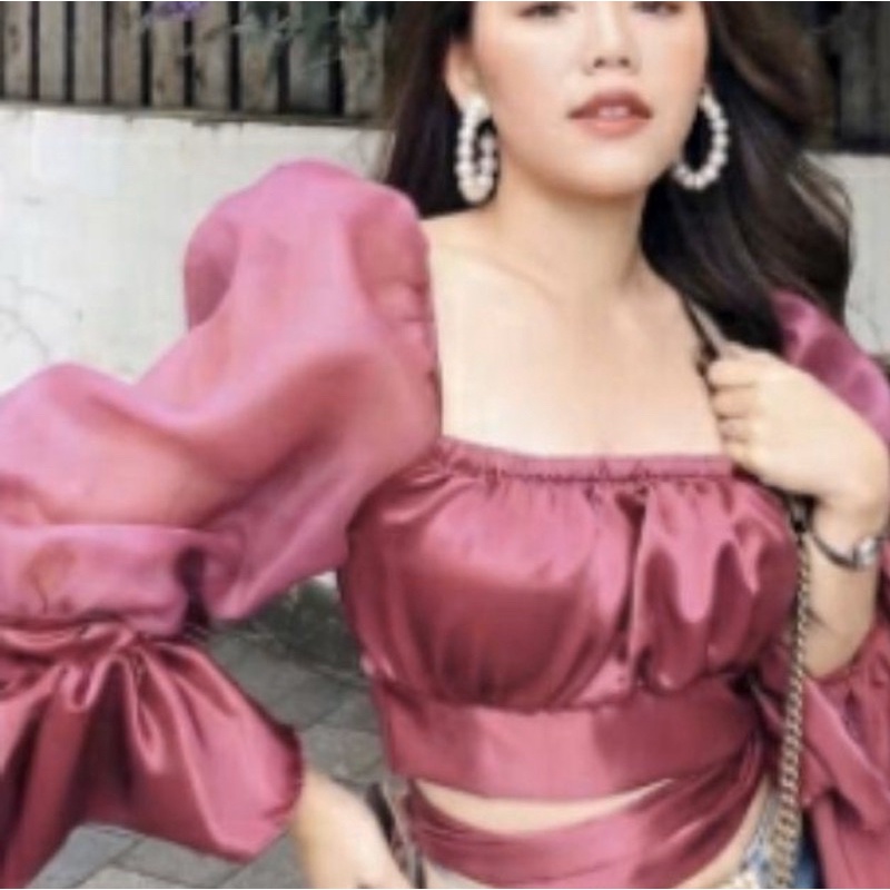 Baju Crop Warna Magenta
