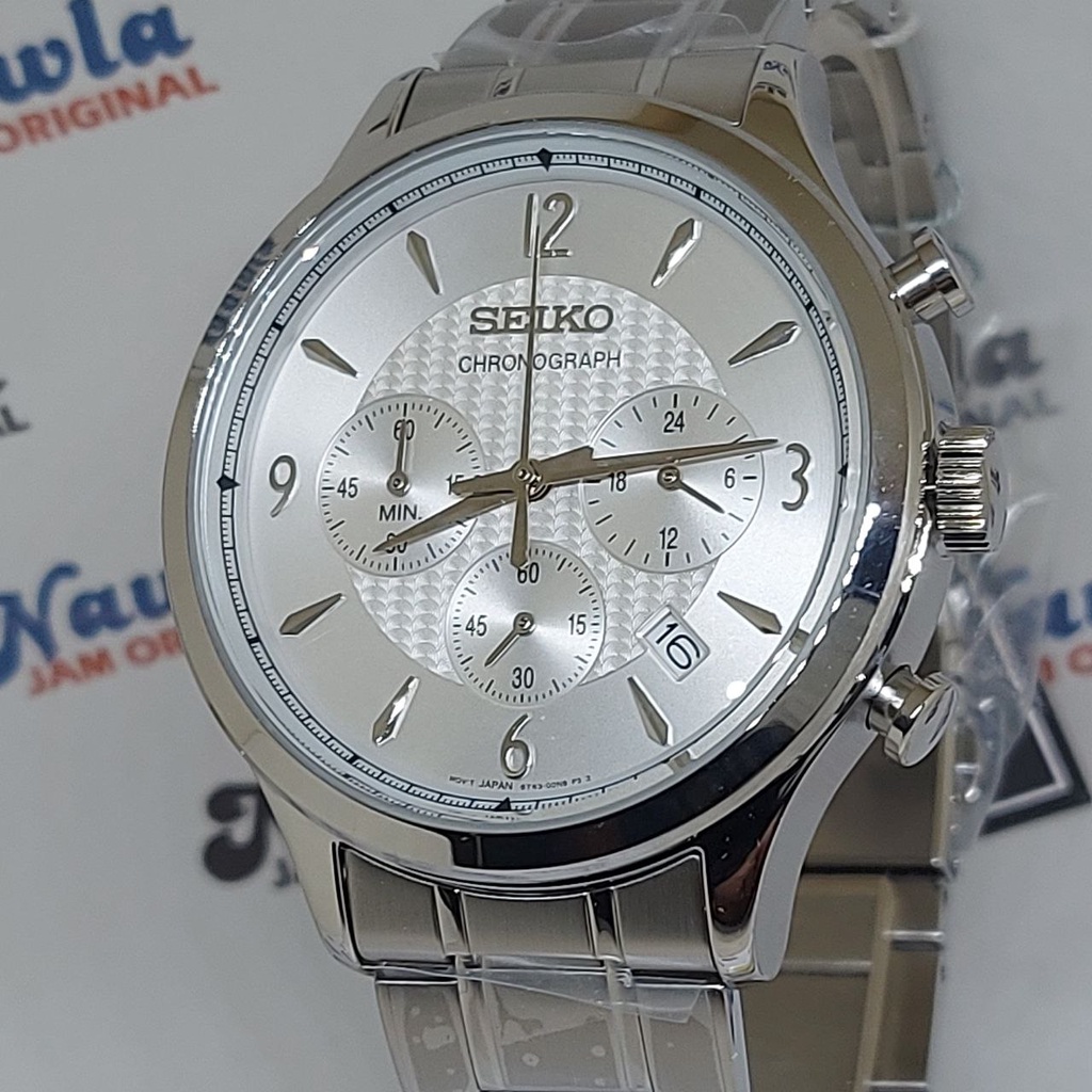 Seiko Quartz SSB337P1 Chronograph Silver - Jam Tangan Pria SSB337