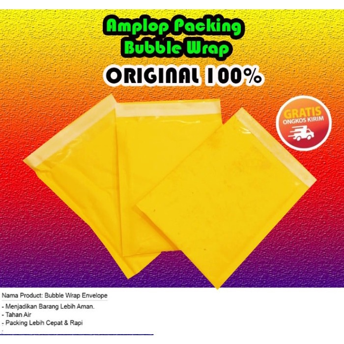 

MENYURAT-SURAT- AMPLOP BUBBLE WRAP 15* 18 CM ENVELOPE PACKAGING TERMURAH - KUNING -SURAT-MENYURAT.