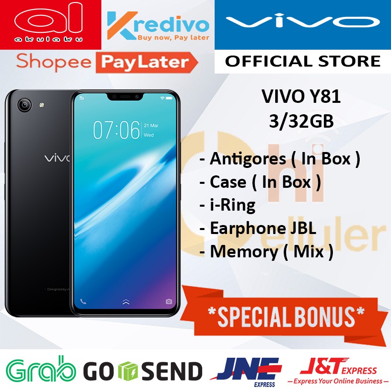 VIVO Y81 3/32GB GARANSI RESMI ORIGINAL FULL BONUS