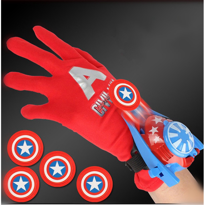 SARUNG TANGAN AVENGER KAPTEN AMERIKA TEMBAKAN PISTOL LENGAN SUPERHERO KAPTEN AMERIKA JUBAH SENJATA SUPER HERO AVENGERS
