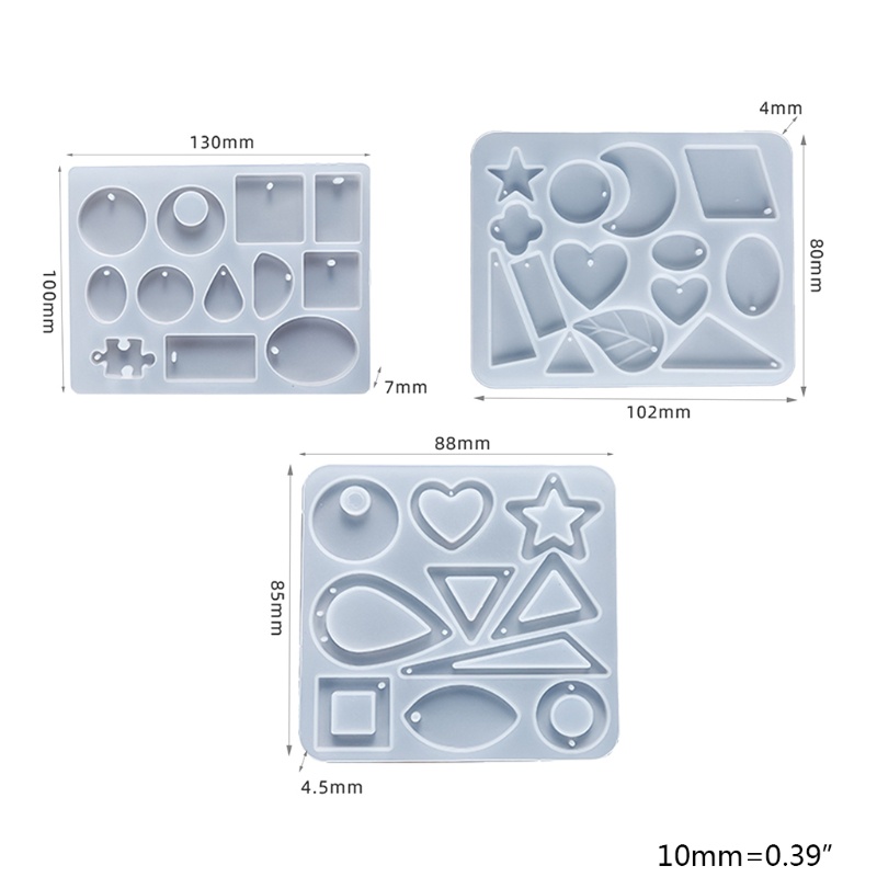 SIY  1 Set Crystal Epoxy Resin Mold DIY Crafts Jewelry Casting Making Tool Kit Earrings Pendant Silicone Mould