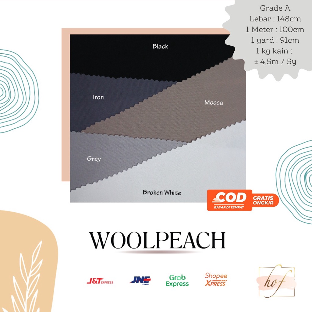 Kain woolpeach / wolfis PER YARD