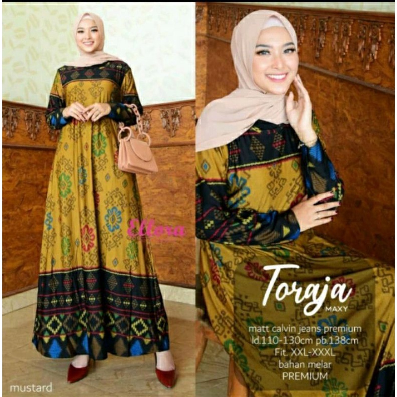 Batik Toraja Gamis calvin Jeans Jumbo ld 110+