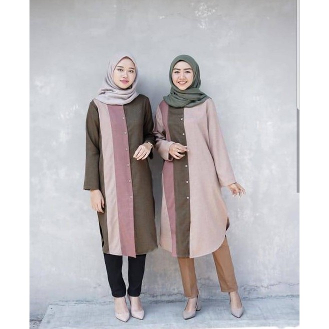 Tunik / Atasan Muslim Winda RA Bahan Moscrepe Kualitas Bagus