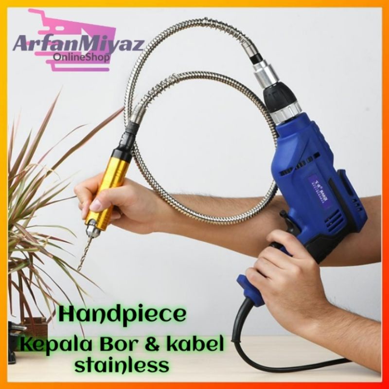 kepala bor handpiece 6mm dan kabel fleksibel untuk mata bor tuner Cuner kikir ukir dll