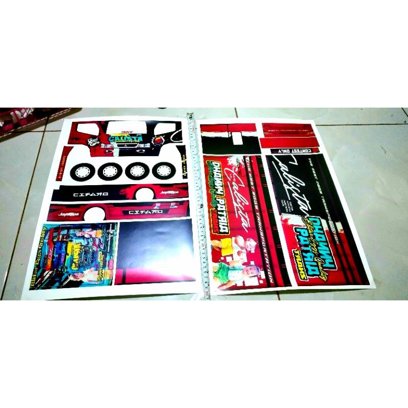 STICKER PAPERCRAFT CALISTA MINIATUR TRUCK OLENG (50×34)