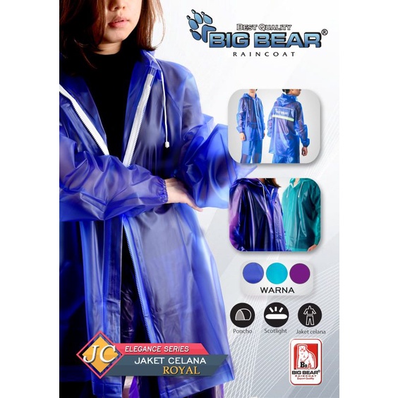 Jas Hujan BIG BEAR PREMIUM ROYAL:  Jaket Celana Bahan Sangat TEBAL