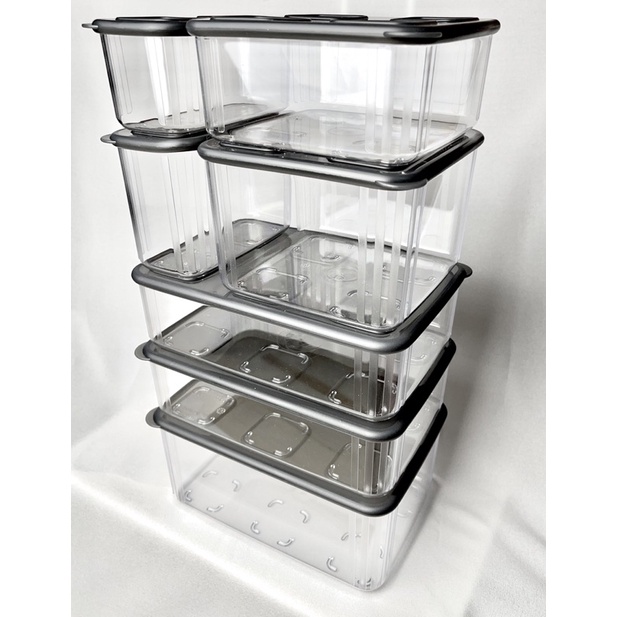 Compact Fresh Clear Set Grey Tupperware // Toples Tupperware
