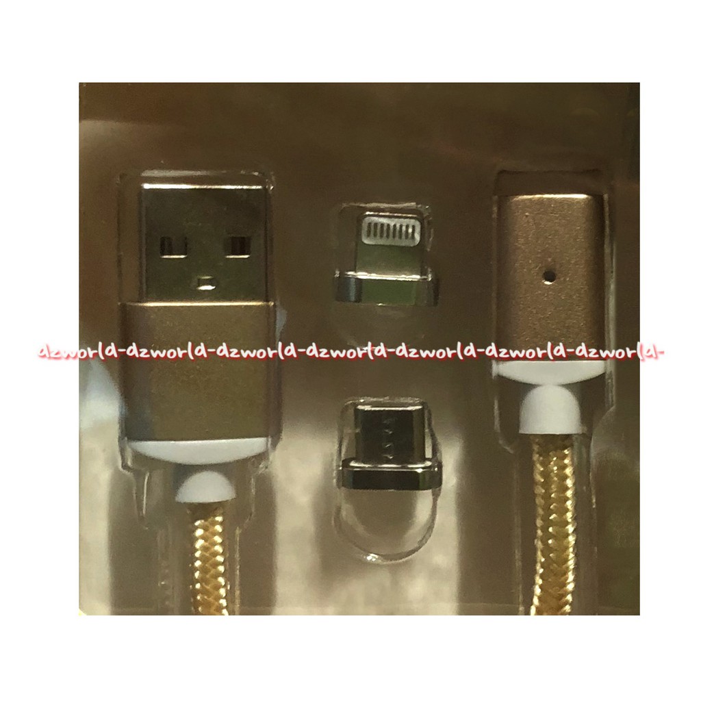 Moztec Cable Magnetic USB 2In1 1 Meter Kabel Data Magnet