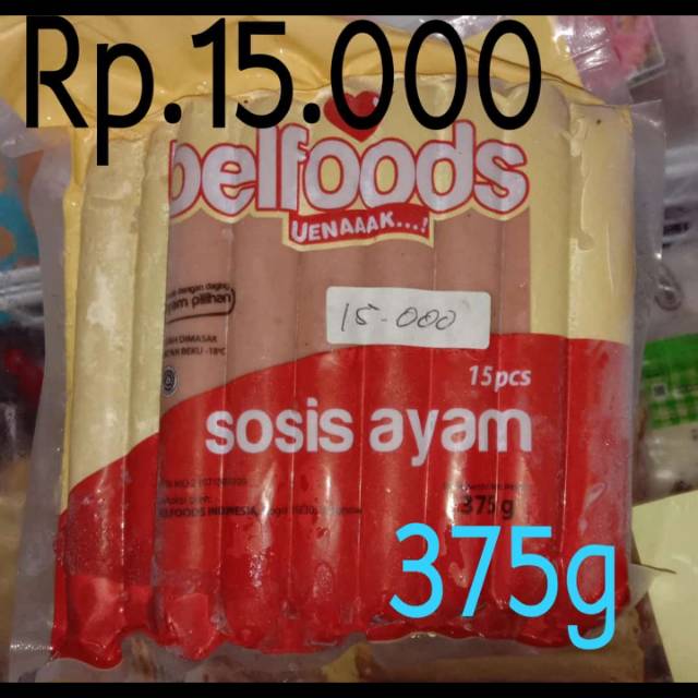 

Belfoods sosis ayam 375 gr isi 15pcs