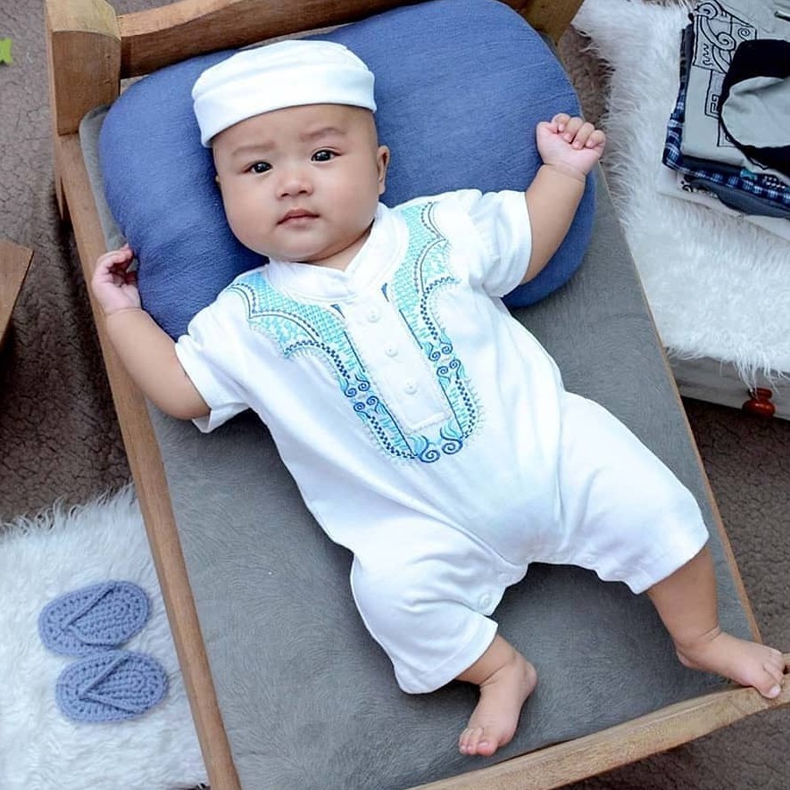 Baju Koko Aqiqah Bayi Laki Laki 0 6 Bulan New Born Newborn Ozuka Setelan Stelan Jumper koko bayi