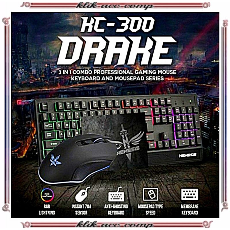 NYK Keyboard Gaming Combo Nemesis Drake Kc- 300