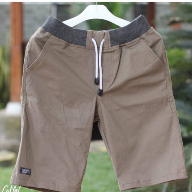 Celana Chino Pendek Pria mick pinggang karet rip katun dewasa celana chinos