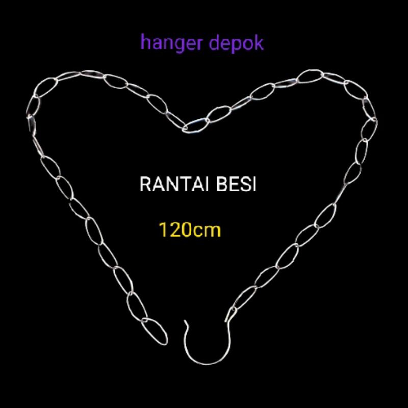 GANTUNGAN RANTAI BESI DAN RANTAI PLASTIK PANJANG 120CM DISPLAY GANTUNG BAJU