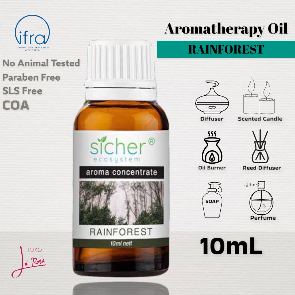 Rainforest Aromatherapy Sicher Essential Oil Pewangi Ruangan Aromaterapi Diffuser Humidifier 10ml