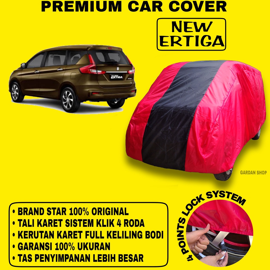 Body Cover NEW ERTIGA MERAH HITAM Penutup Bodi Mobil New Ertiga Waterproof PREMIUM